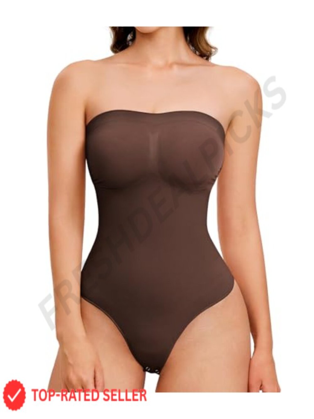 Strapless Thong Bodysuit Seamless Tummy Control Shapewear Removable Strap